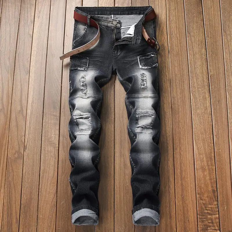 

Men's Oversize Loose Jeans Causal Long Denim Pants Vintage Trousers