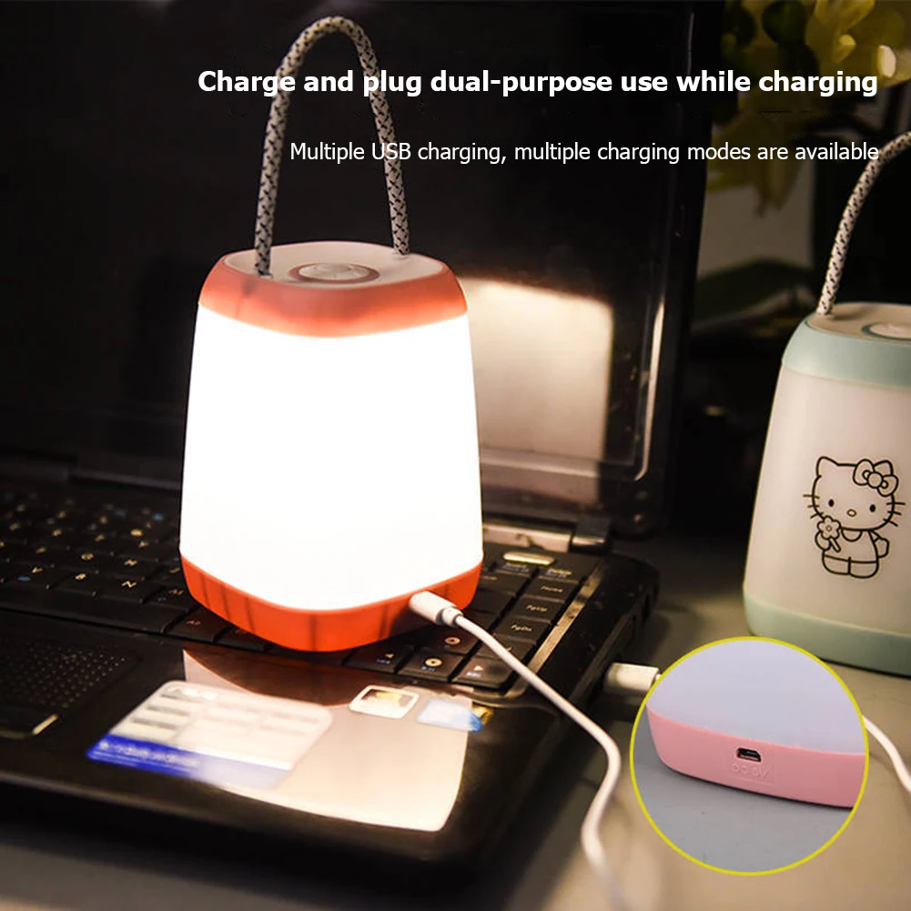 

LED Lantern Hanging Tent Lamp USB Touch Switch Rechargeable Night Light for Bedroom Living Room Camping light