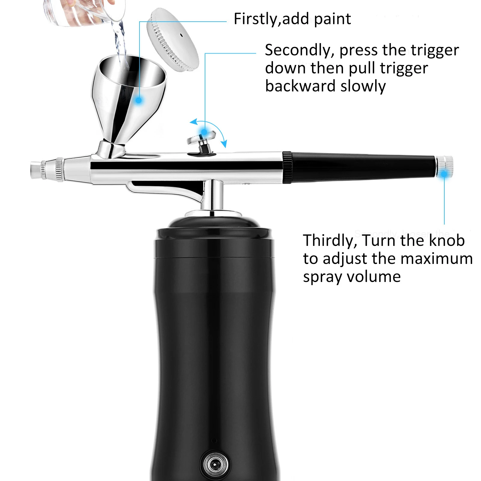 

Top 0.3mm Mini Air Compressor Kit Air-Brush Paint Spray Gun Airbrush For Nail Art Tattoo Craft Cake Nano Fog Mist Sprayer