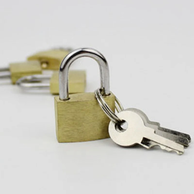 

20MM Small Brass Lock Luggage Padlock Mini Small Lock Safety Metal Lock Padlock Gold And Silver Tone With 3 Keys Padlock NEW
