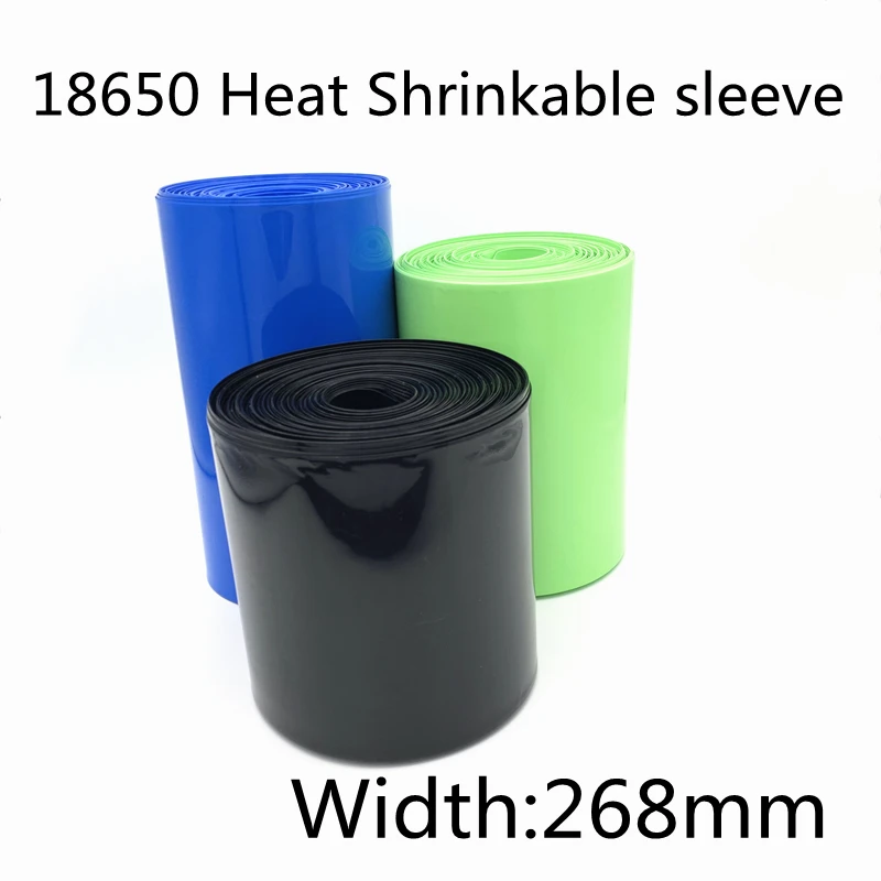 

268mm Width 18650 Lithium Battery Film Wrap PVC Heat Shrink Tube Sheath Cover Insulated Cable Sleeve Pack Protection Multicolor