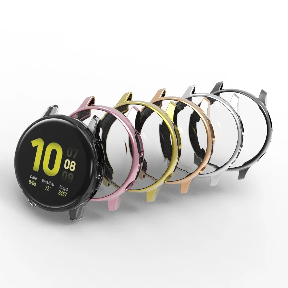 Чехол для Samsung galaxy watch active 2 40 мм 44 силиконовый бампер на весь экран защитная крышка