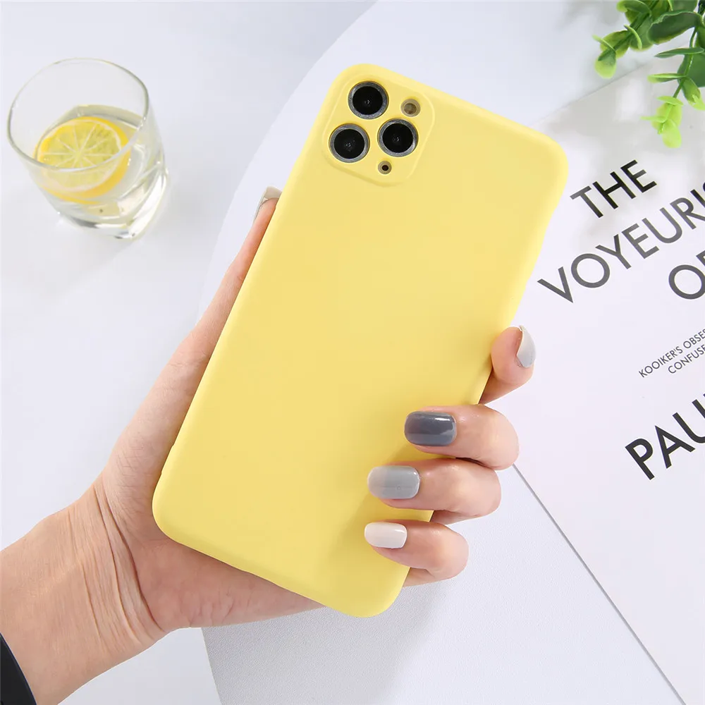 100 шт. силиконовый чехол ярких цветов для iPhone 11 11Pro Max мягкая задняя крышка из ТПУ с
