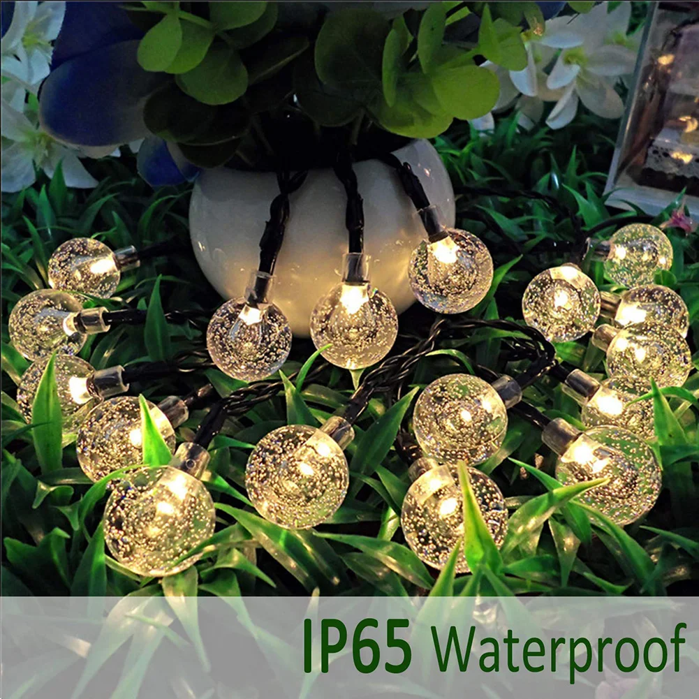 

20/30 LED 7/5m String Lights Waterproof Outdoor Crystal Balls Solar Light Garden Yard Party Wedding Christmas Decoration