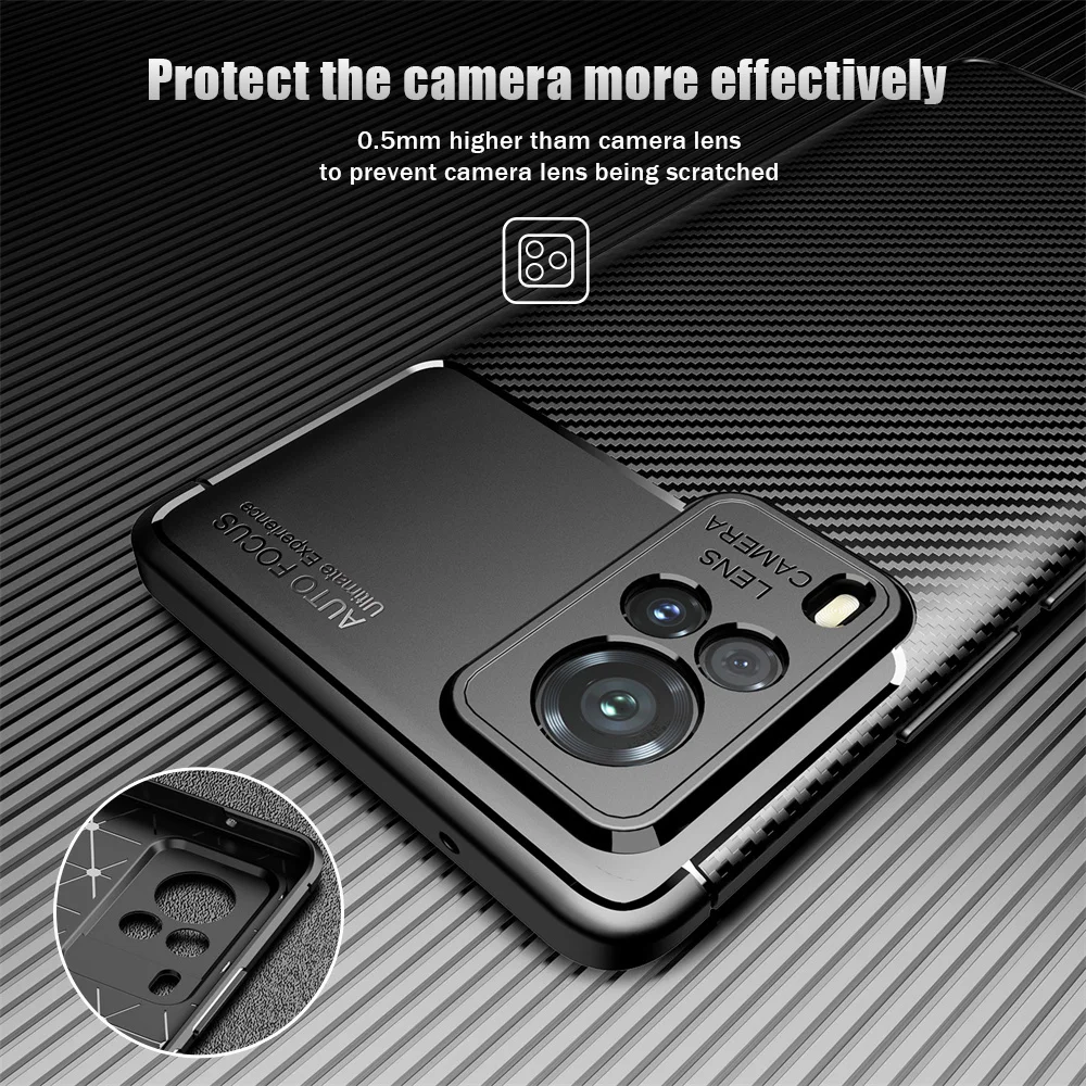 

UFlaxe Soft Phone Case for Vivo X60 Pro Plus Carbon Fiber Texture Shockproof Ultra-thin Cover Vivo X30 X50 Pro JK