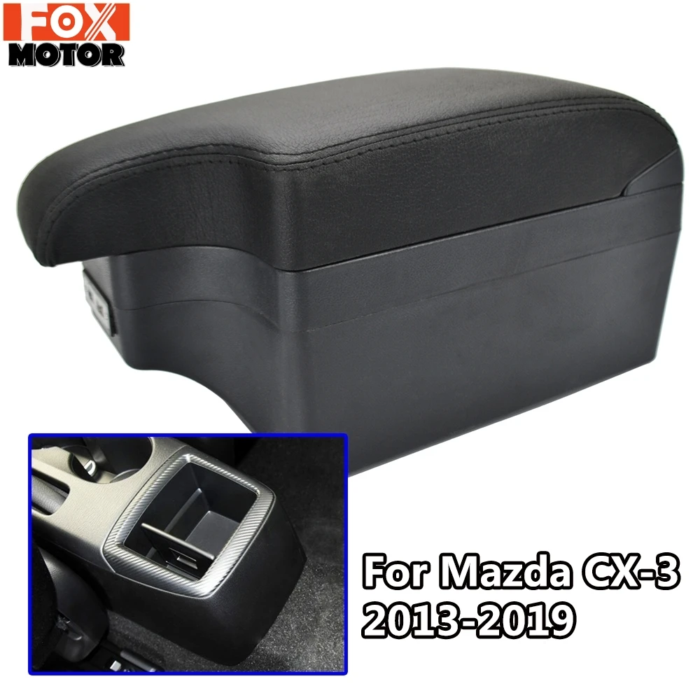 Для Mazda CX 3 2015 2019 Новый подлокотник USB 2016 2018 автомобильный Стайлинг Черный