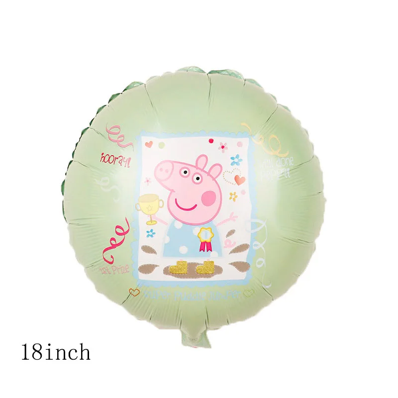 1 шт. 18 дюймов Peppa фигурка свиньи воздушный шар Peppa Джордж фольгированные шары детский душ С Днем Рождения Вечеринка комната Dcorations детские игрушки подарок - Цвет: 1pcs