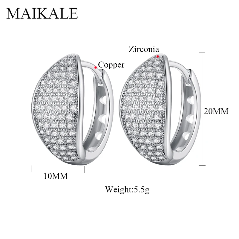 Женские круглые серьги-гвоздики MAIKALE роскошные серьги золотистого/серебристого