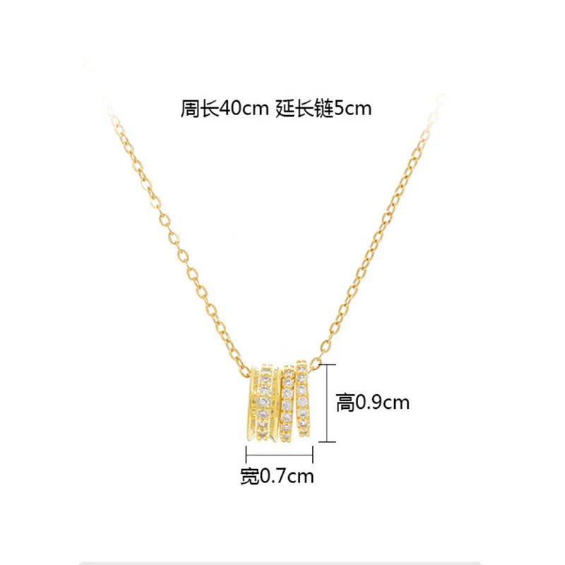 

SIPENGJEL Fashion Cubic Zircon Small Circle Round Neckalce Gold Creativity Detachable Necklace For Women Jewelry 2021