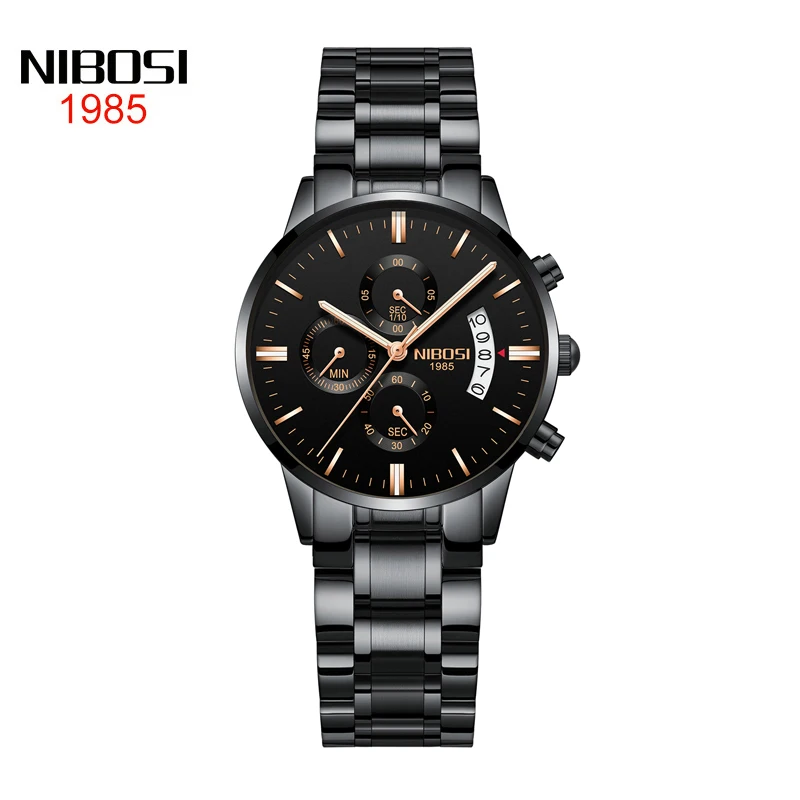 

NIBOSI Top Brand Luxury Women Watch Fashion Quartz Watch Ladies Stainless Steel Chronograph Womens Wrist Watch Relogio Feminin