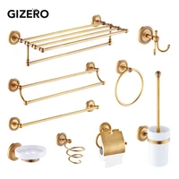 gizero bathroom accessories brass tower rack hooks towel ring toilet paper holder toothbrush holder toilet brush holder zr2031