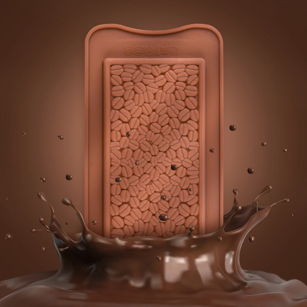 SILIKOLOVE Coffee Beans Chocolate Silicone Mold Candy Cake Mould Biscuits Cookies DIY Baking Tools Soap Molds Cake Decorating