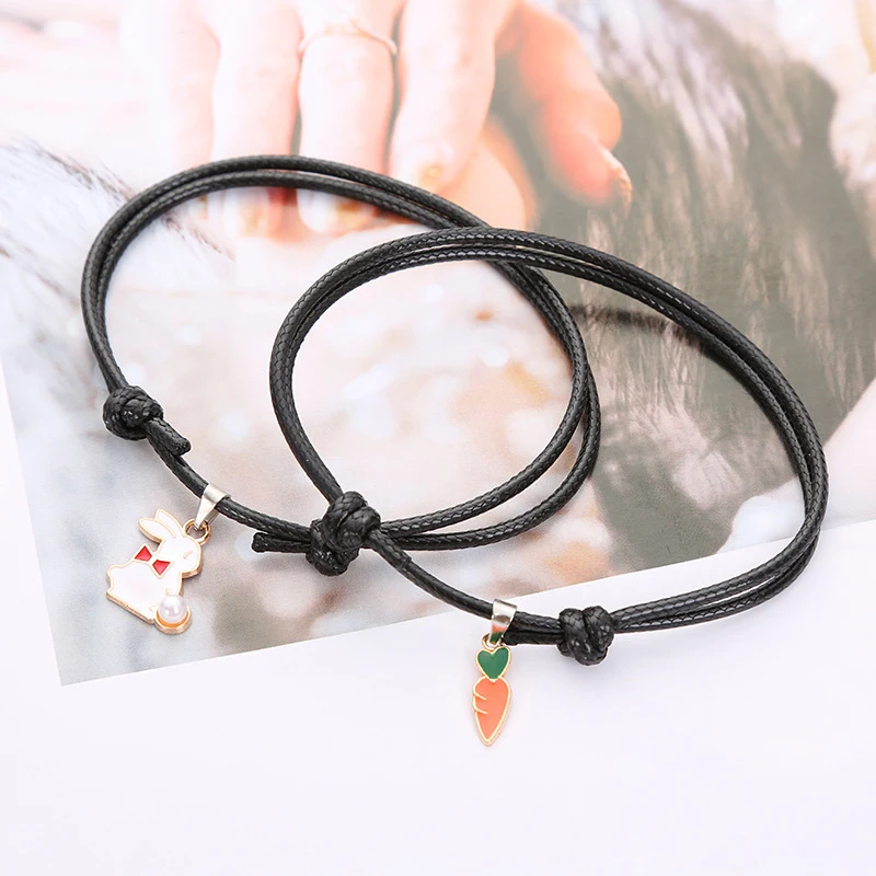 Набор из 2 предметов браслет с изображением милого друга кролика моркови модный