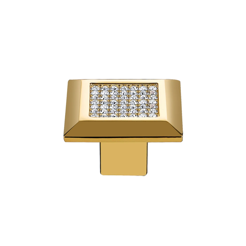 1 шт. мебельные ручки 24 К для шкафа из натурального золота или хрома с чешским