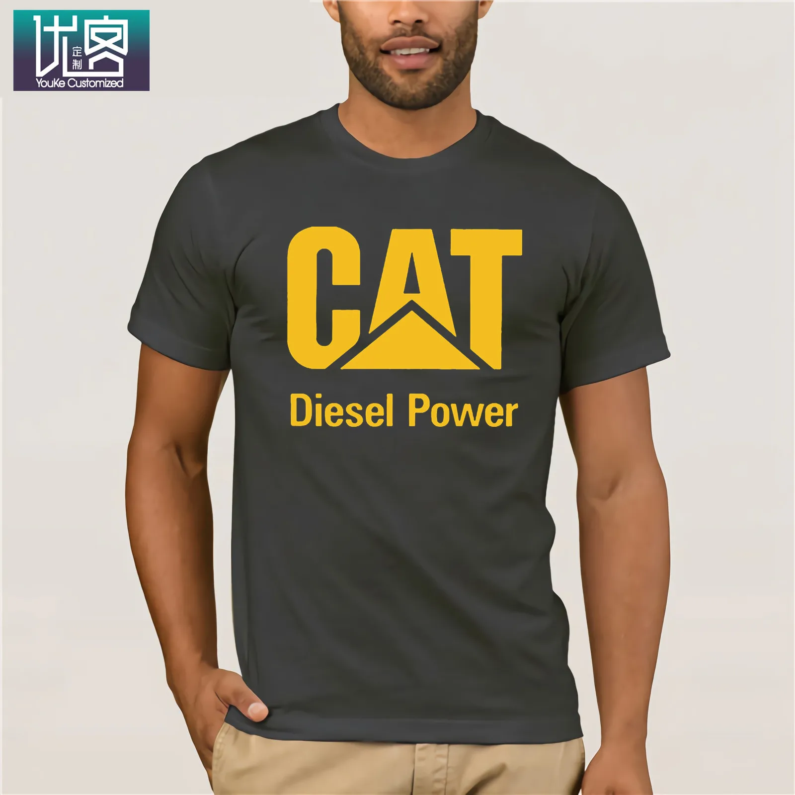 Новая дизайнерская мужская одежда с логотипом vtg cat caterpillar Мужская футболка