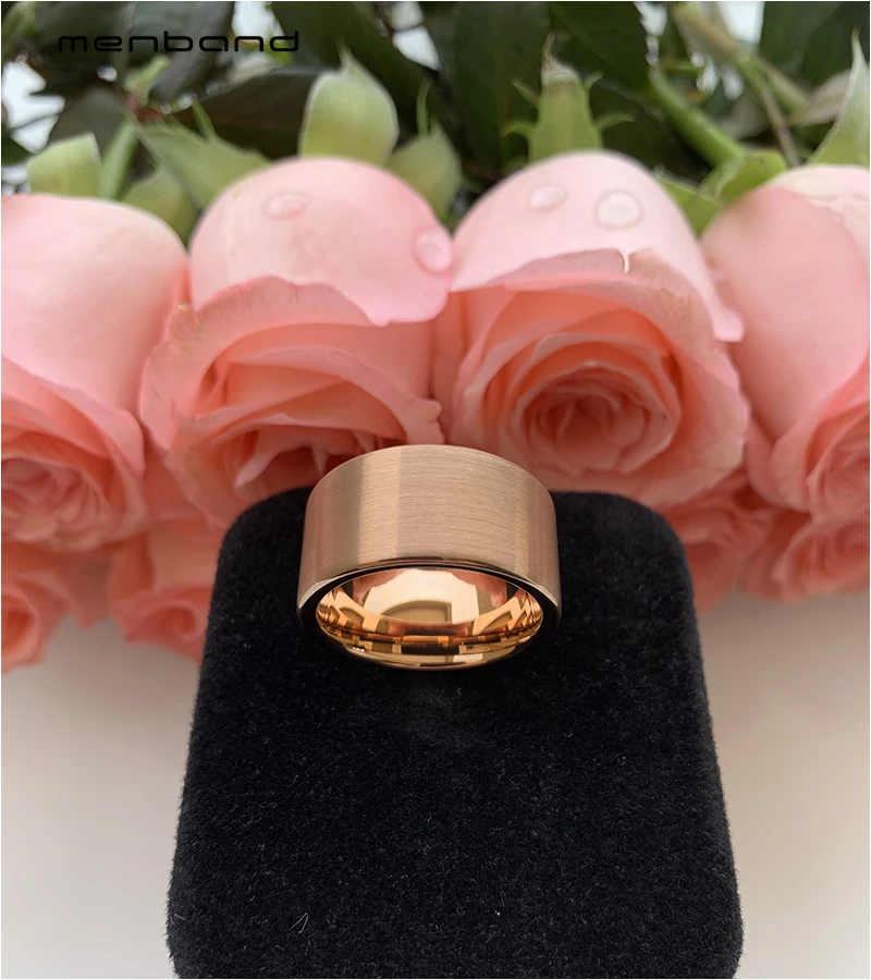 12 мм Pip огранка красная роза золотое кольцо для Для мужчин Вольфрам карбида