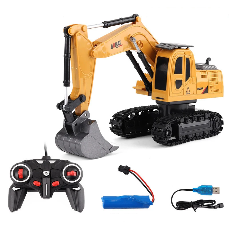 

6CH Samll RC Excavator Toys with Musical and light Children's Boys Remote Control Engineering Car Truck Beach toys Birthday Gift