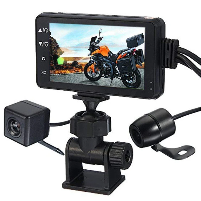 Motorcycle Car Camera High Definition Night Vision 720P 3 '' Double Lens Waterproof Vehicle Driving Recorder MT01 |