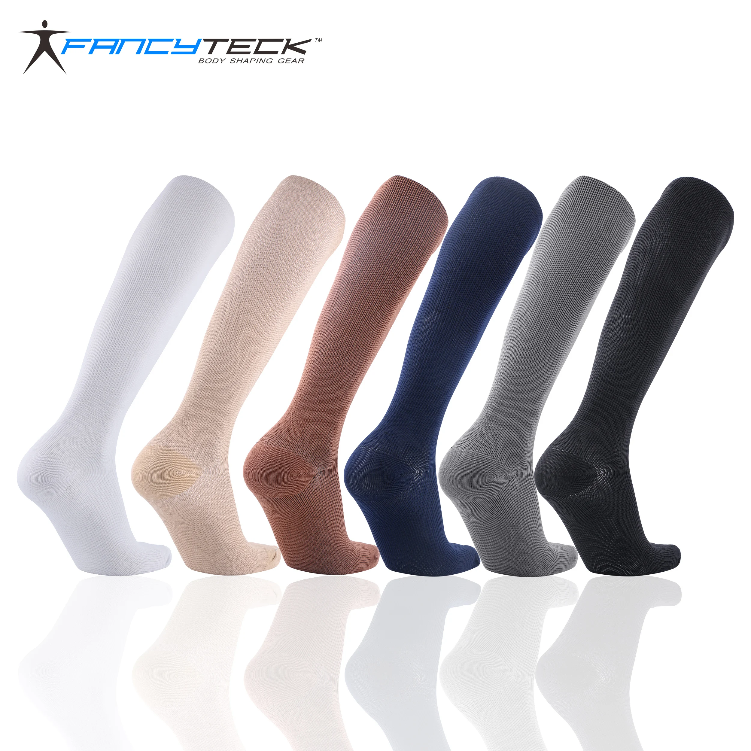 Fancyteck, 6 пар, компрессионные носки для циркуляции крови, утягивающие гольфы, антиусталость, гольфы, анти усталость, мужские носки