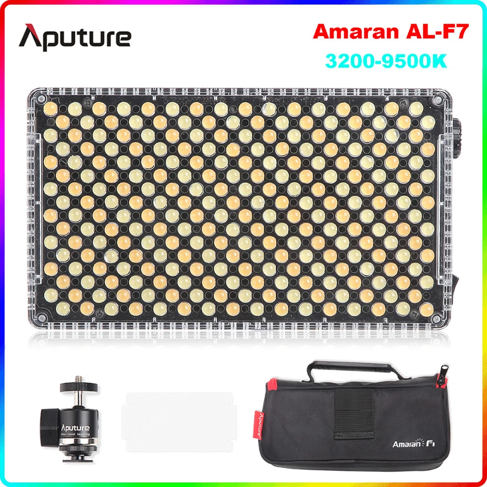 Aputure Amaran AL F7 двухцветная температура 3200 9500K CRI & TLCI 95 + 256 шт Светодиодная панель