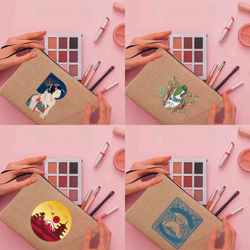 

Косметичка для макияжа Ukiyo-e, японская дорожная миниатюрная кавайная Сумочка для макияжа, Женская сумочка, органайзер для хранения и перенос...