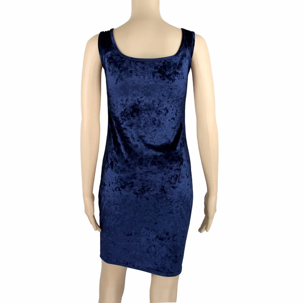 

Spring Summer Velvet Vest Dress Sexy Women Square Collar Backless Dress Sleeveless Pink Bodycon Casual Dresses