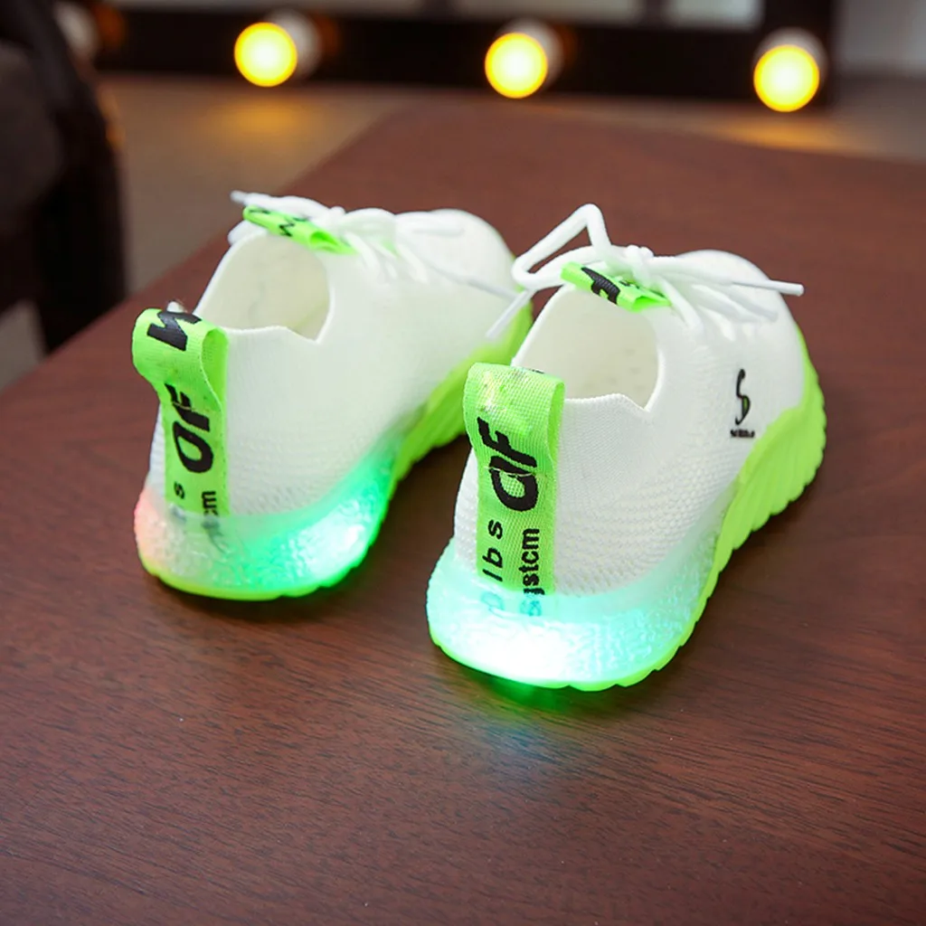 Новинка осени 2019 Модные дышащие детские кроссовки с буквенным принтом для