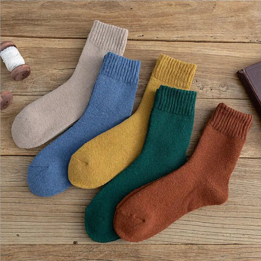 

1 pair of socks women and man winter thickened warm terry socks ladies tube socks floor socks imitation rabbit wool towel socks