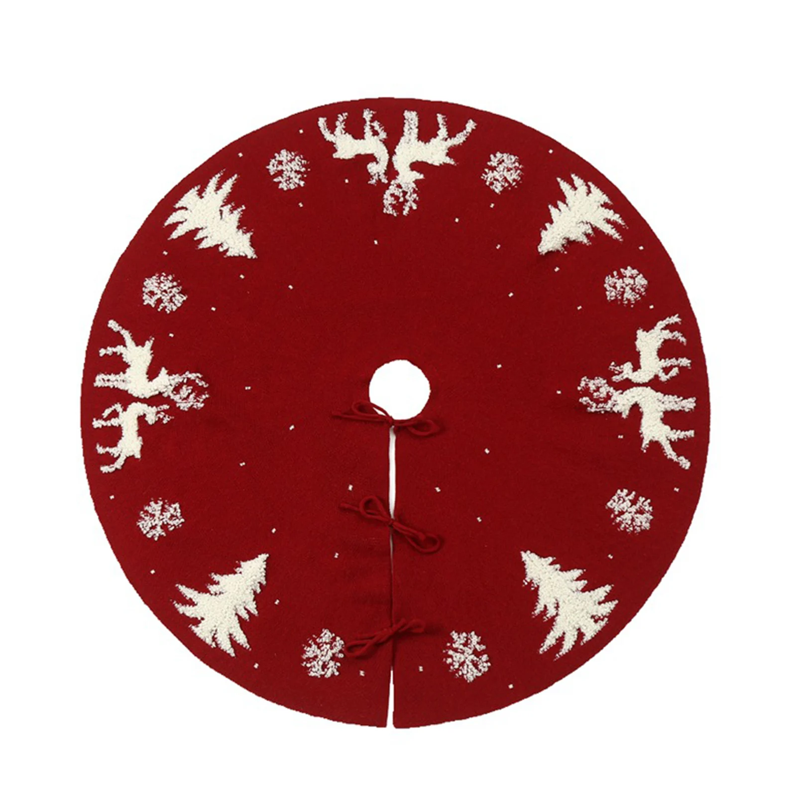 

36inch Gift Event Banquet Festival Party Christmas Tree Skirt Acrylic Fiber Folding Holiday Soft Home Decor Bedroom Indoor DIY