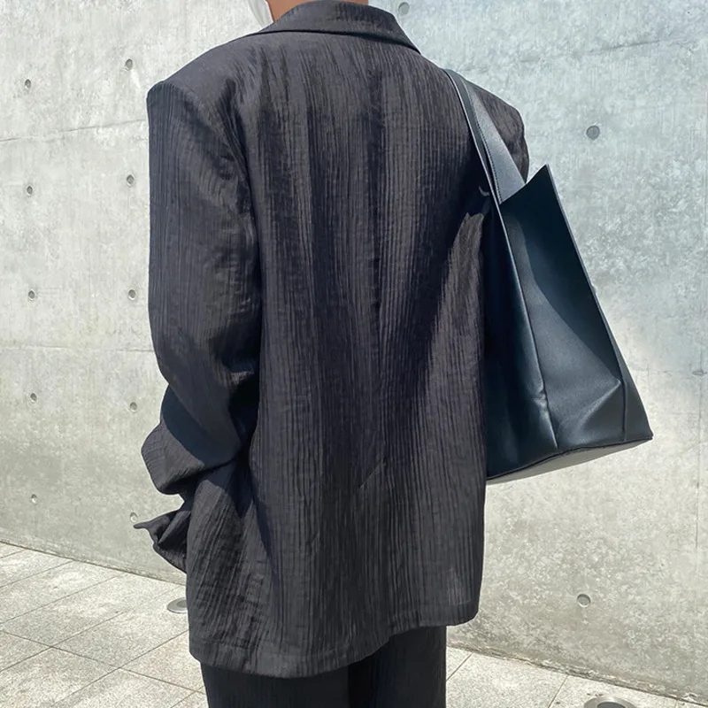 

IEFB lightweight spring summer long sleeve casual suit coat for men 2021 notched collar single button blazers 9Y7316