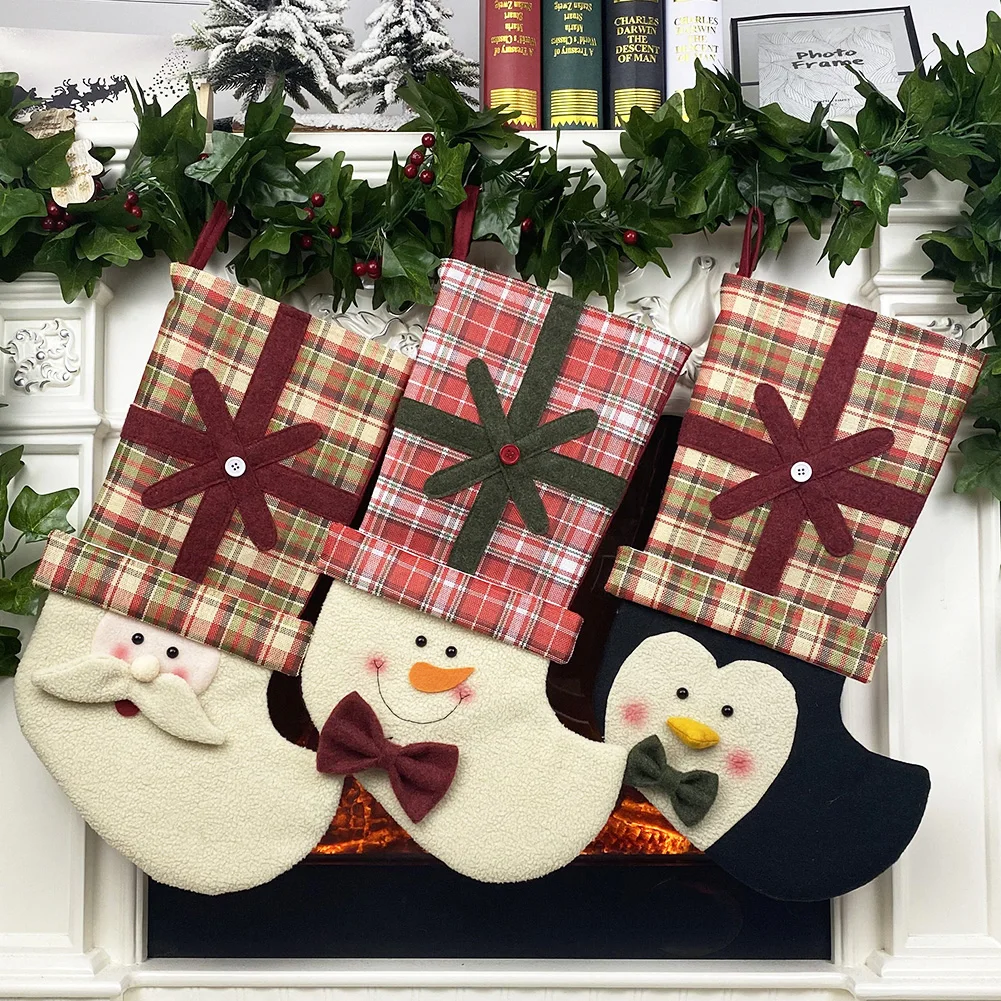 Новый год 2021 Рождественский чулок новогодний мешок Подарочный для конфет