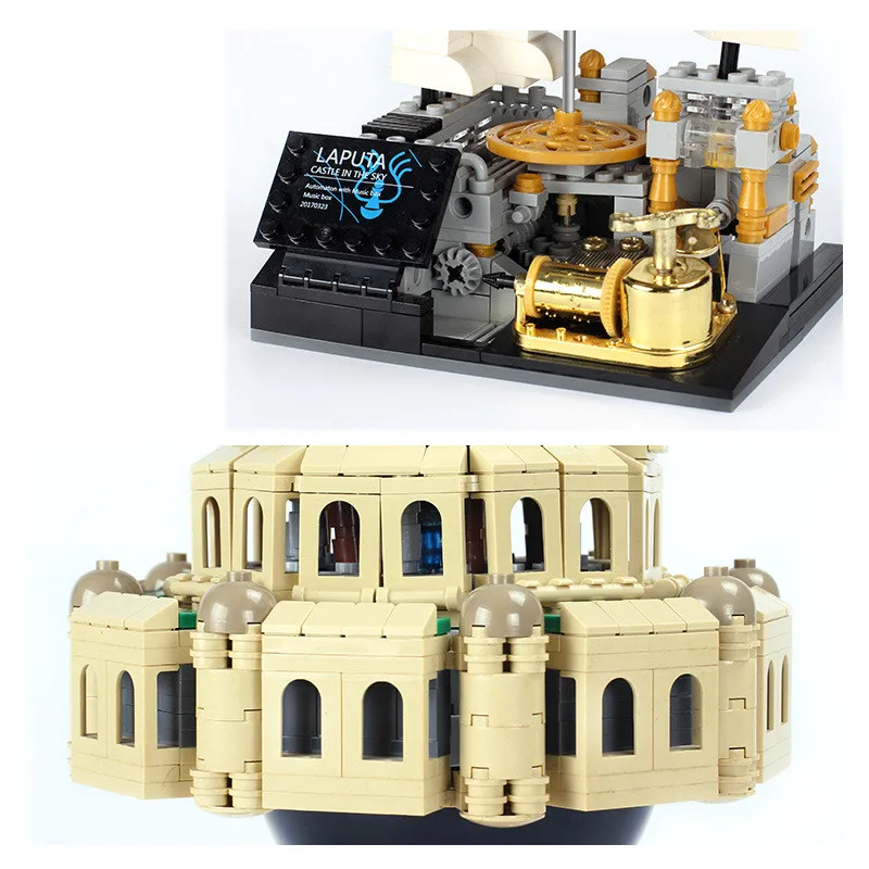05001 1179 шт строительные блоки игрушки XB Moc Laputa: замок в небе кирпичи с музыкальной