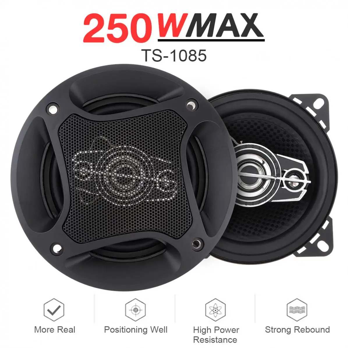 2pcs 4 Inch 10cm 250W Car Coaxial Speakers Auto Audio Music Stereo Full Range Frequency Hifi Non-destructive Installation | Автомобили и