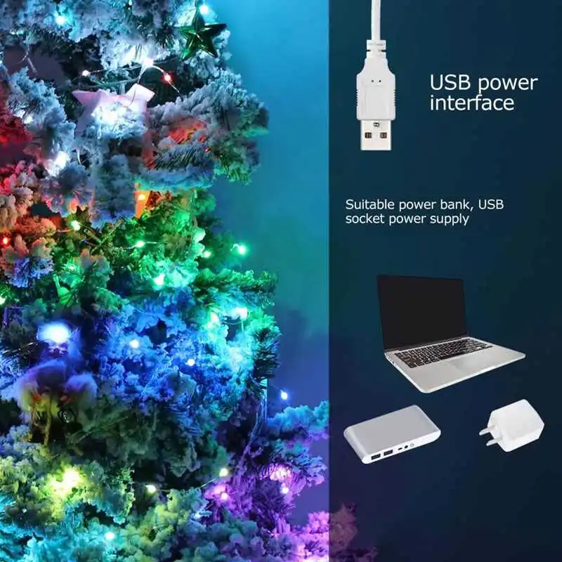 Ватным тампоном светильник 10 м 100LED строка s приложение Wi Fi для Управление музыка