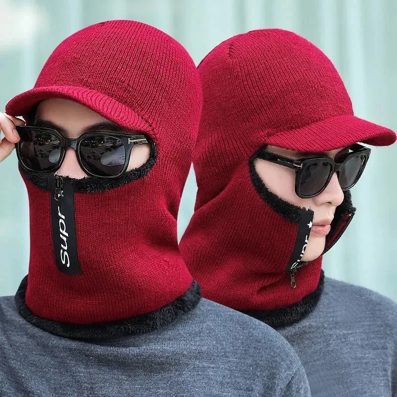 Новая мужская зимняя теплая шерстяная шапка для защиты ушей плотная вязаная