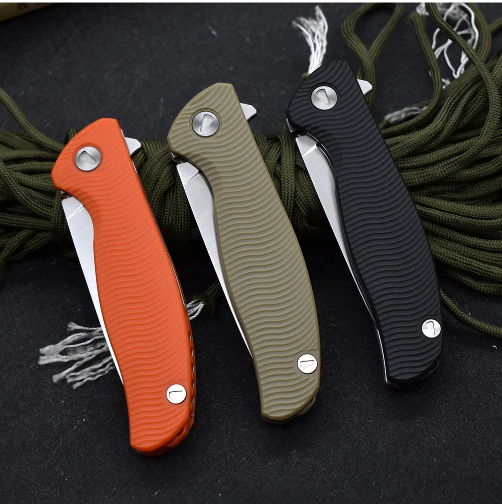 

Folding knife D2 steel camping hunting pocket with sharp fruit knife high hardness practical EDC outdoor combat knife low price