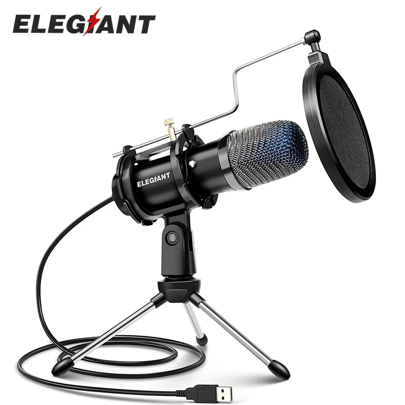 ELEGIANT EGM-04 USB игровой микрофон компьютерный студийный штатив конденсаторный