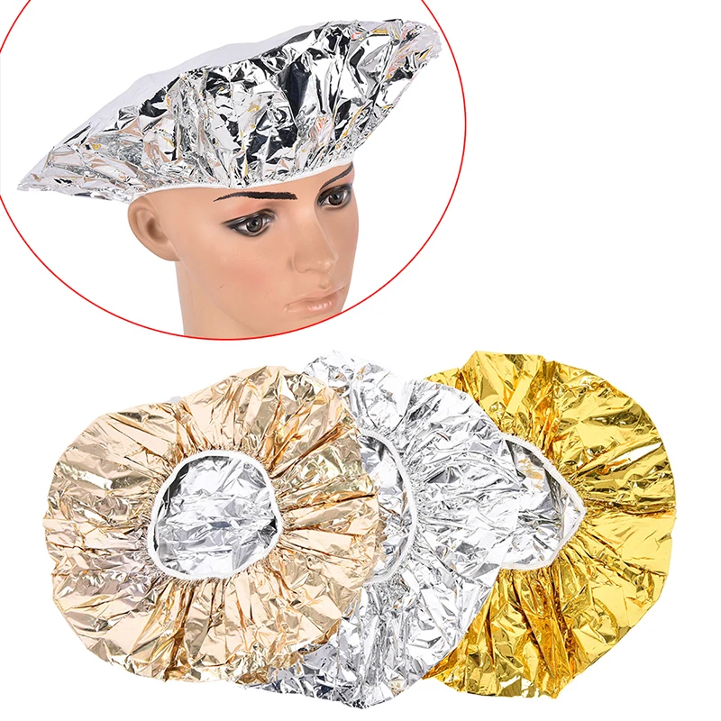 

Hat Mask Cap Shower Caps One-off Bathing Elastic Aluminum Foil Hair Protector Styling Tools One-off Elastic Waterproof Tools
