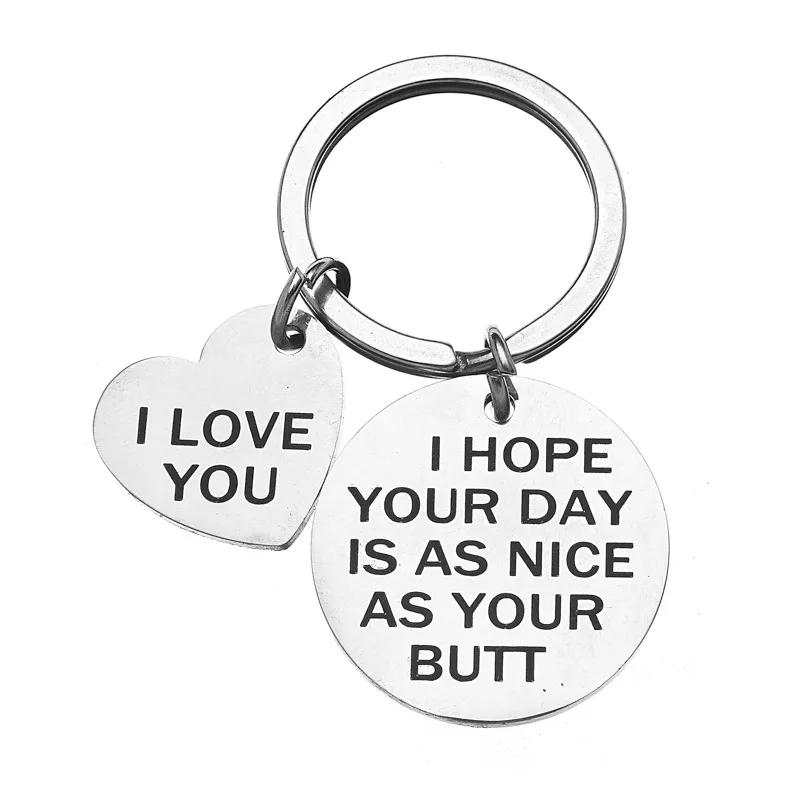 

Keychain Woman Lovers Key Chain Men Encourage Love You Piece Pendant Key Ring Unisex Elegant Key Holder Metal Jewelry Llaveros