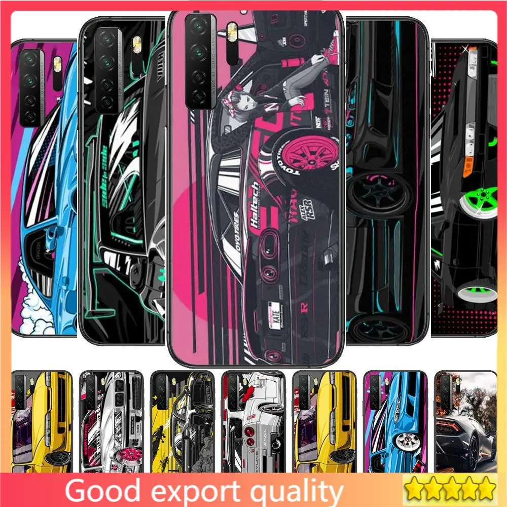 

Tokyo JDM Drift Sports Car Black Soft Cover The Pooh For Huawei Nova 8 7 6 SE 5T 7i 5i 5Z 5 4 4E 3 3i 3E 2i Pro Phone Case cases