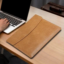 Waterproof Notebook Sleeve 11.6 13.3 15 15.4 16 inch Leather Laptop Bag Pouch Cover For Apple Macbook Air Pro 11 12 13 15 Case