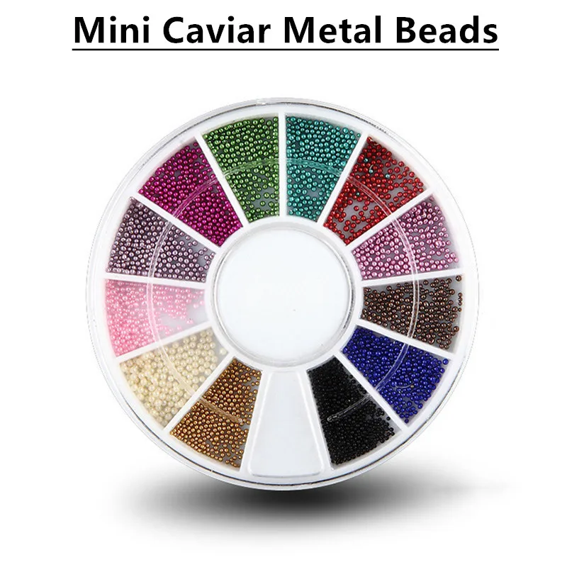1 коробка мини икра металлические бусины нержавеющая сталь шарики для ногтей
