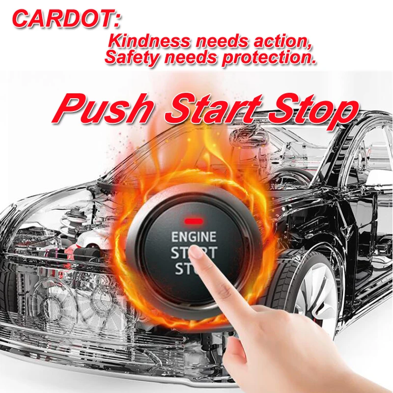

cardot Drop Shipping KOL Car Alarm Keyless Entry Engine Start Alarm System Push Button Remote Starter Stop Auto