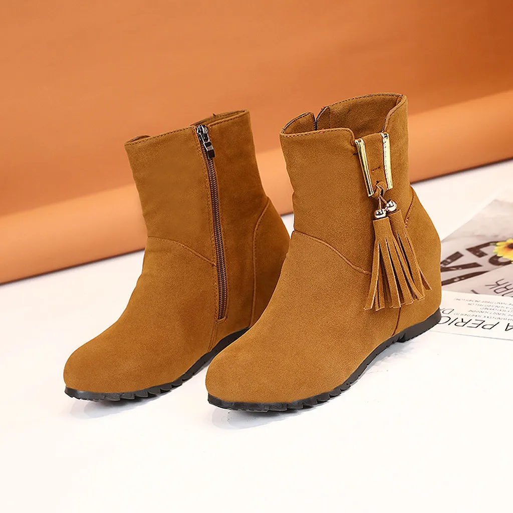 Модные женские ботинки Женские однотонные байкерские ботильоны на молнии