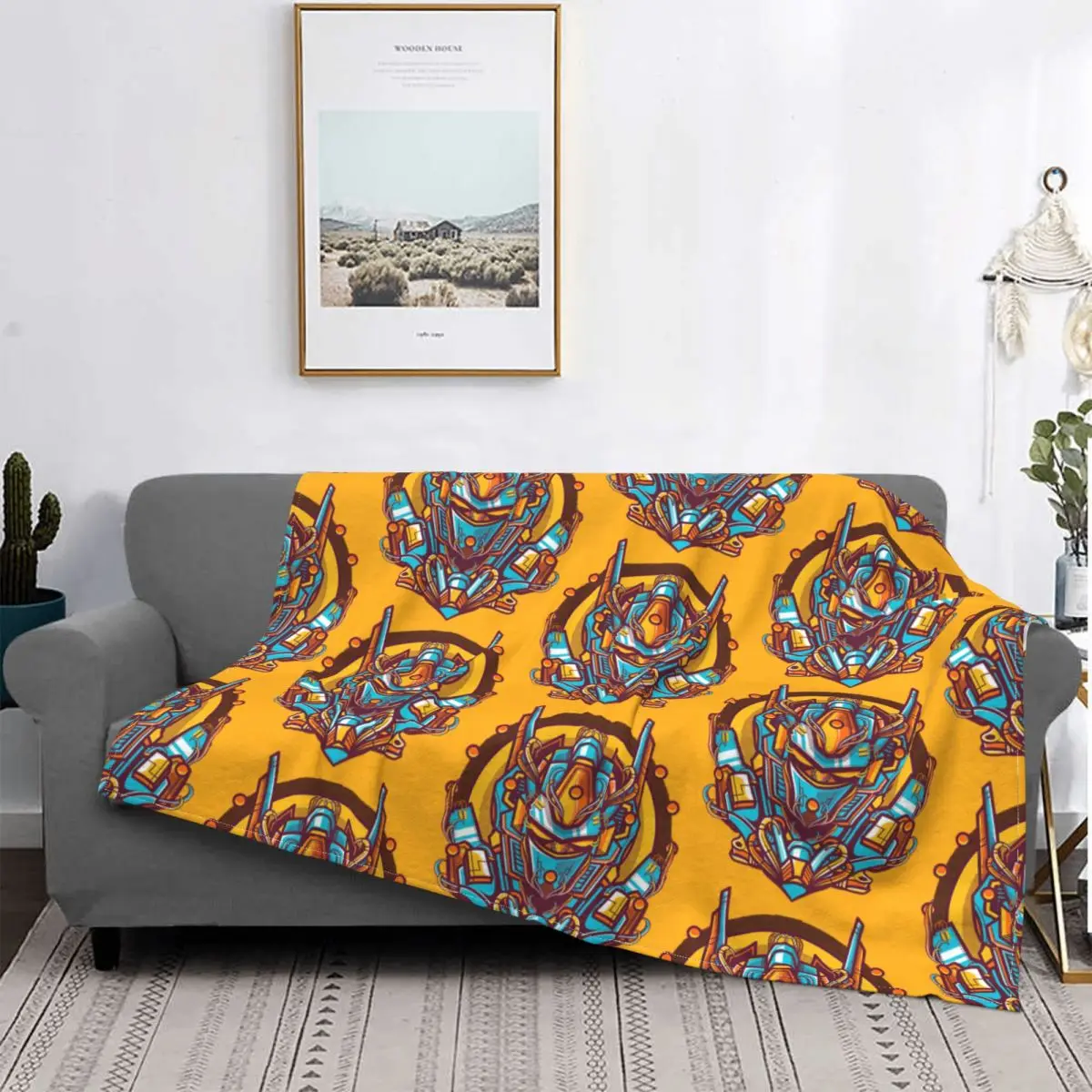 

Ковер с роботизированной головой для гостиной, тканевое бархатное одеяло, покрывала для кровати, Роскошное Одеяло, фланелевое одеяло