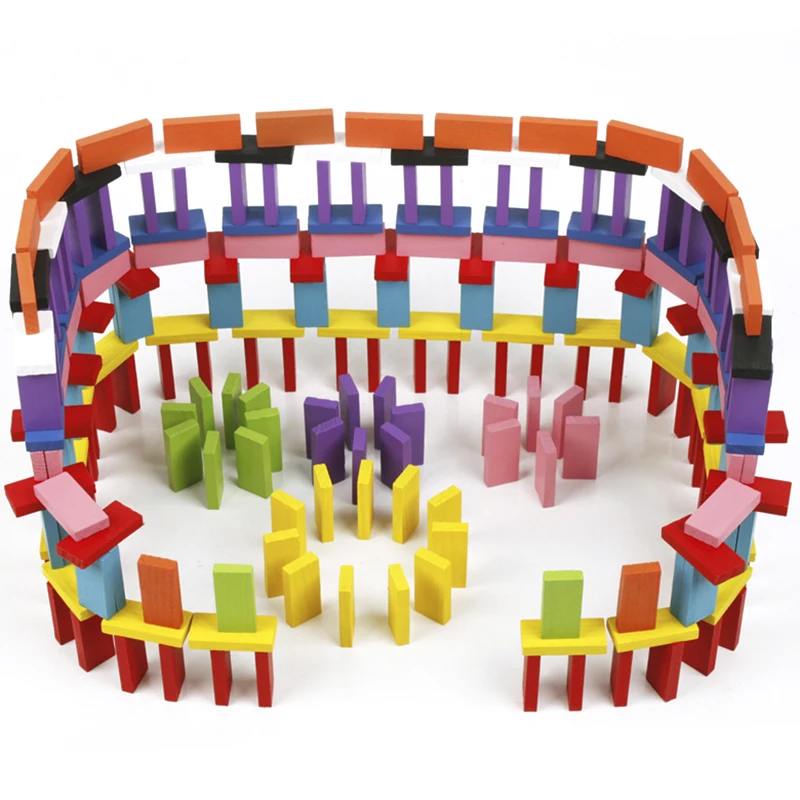 120 шт./компл. цветные деревянные блоки домино забавные игры для детей раннее
