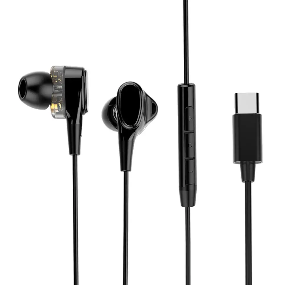 USB C наушники проводное управление бас в ухо Спортивная гарнитура тип-c Джек