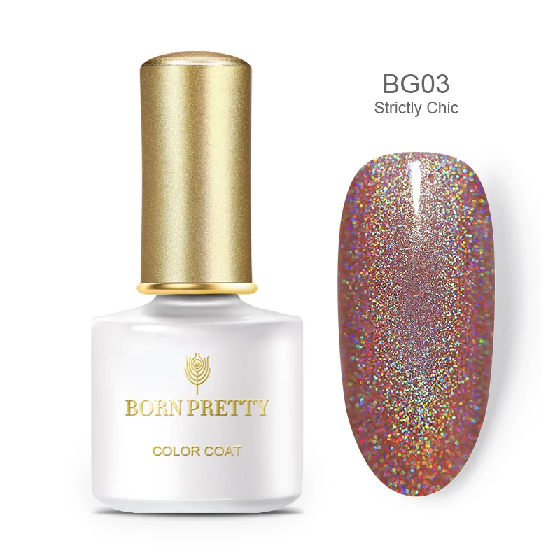 BP-BG03 Born pretty, голографическая УФ-гель для ногтей Базовое покрытие и верхнее покрытие набор 6 мл Сияющий лазер замочить от маникюра Гель-лак для нейл-арта УФ-гель - Цвет: BP-BG03
