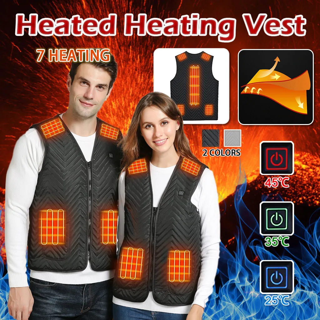 

Outdoor Warm Vest Clothing Heated For Riding Skiing Fishing Charging Via Heated Winter Keep Warm Coat Windproof Climbing Vest