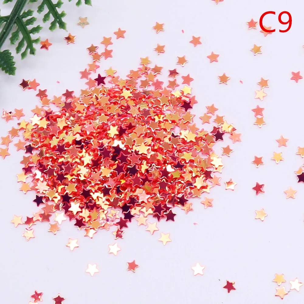 3mm Five-pointed Star Pvc Sequin ，party, Mobile Phone Shell, Wedding Dress Shoes Nail Diy Accessories Sz-095